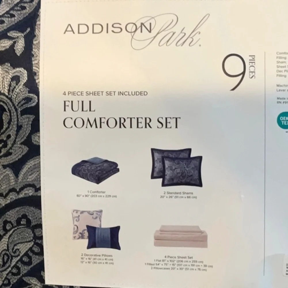 Madison Park Blue and Silver Comforter Set